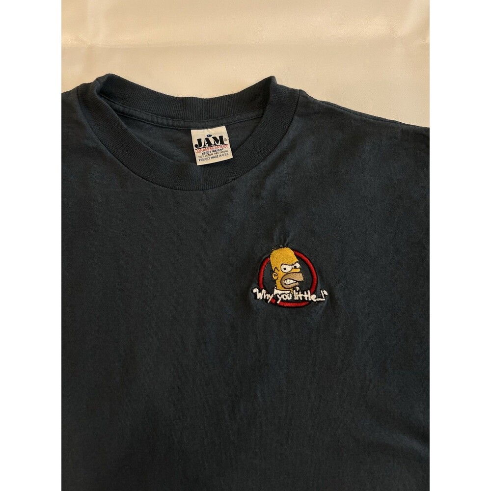 VTG Homer Simpson T Shirt Sz L JAM Tag Made In USA Homer Why You Little…